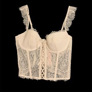 Victoria secret bustier corset white top
